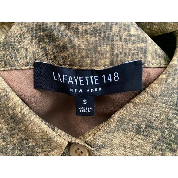 Lafayette 148 Womens Julianne Python Snake Print Silk Blend Button Up Blouse Top - Picture 5 of 6